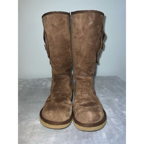 Ugg Boots Cargo Pocket Espresso Brown Real Shearling W10 - Picture 2 of 12
